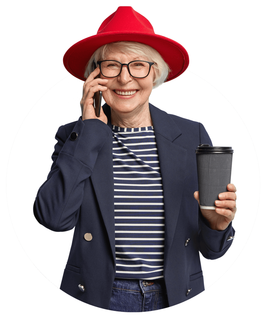 Oma mit Telefon